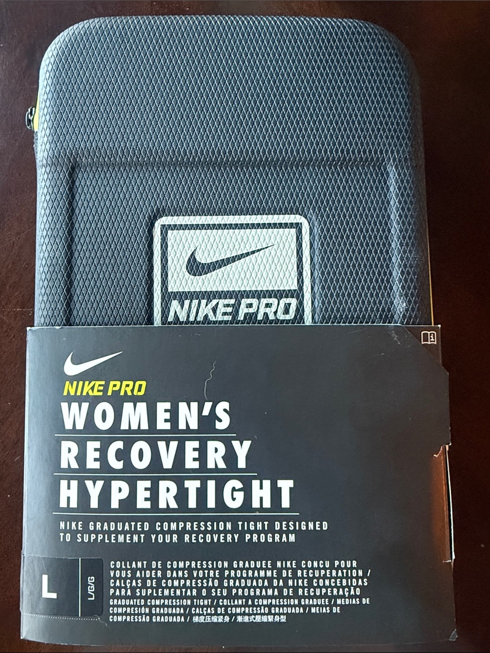 Nike Black Women's Compression Leggings Packaging and NWT Leggings.